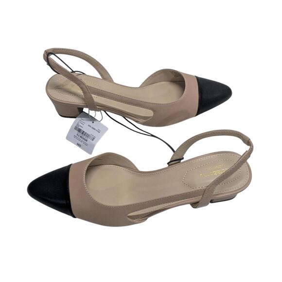 Liz Claiborne Black and Tan Slingback Women's Shoes - Picture 6 of 8